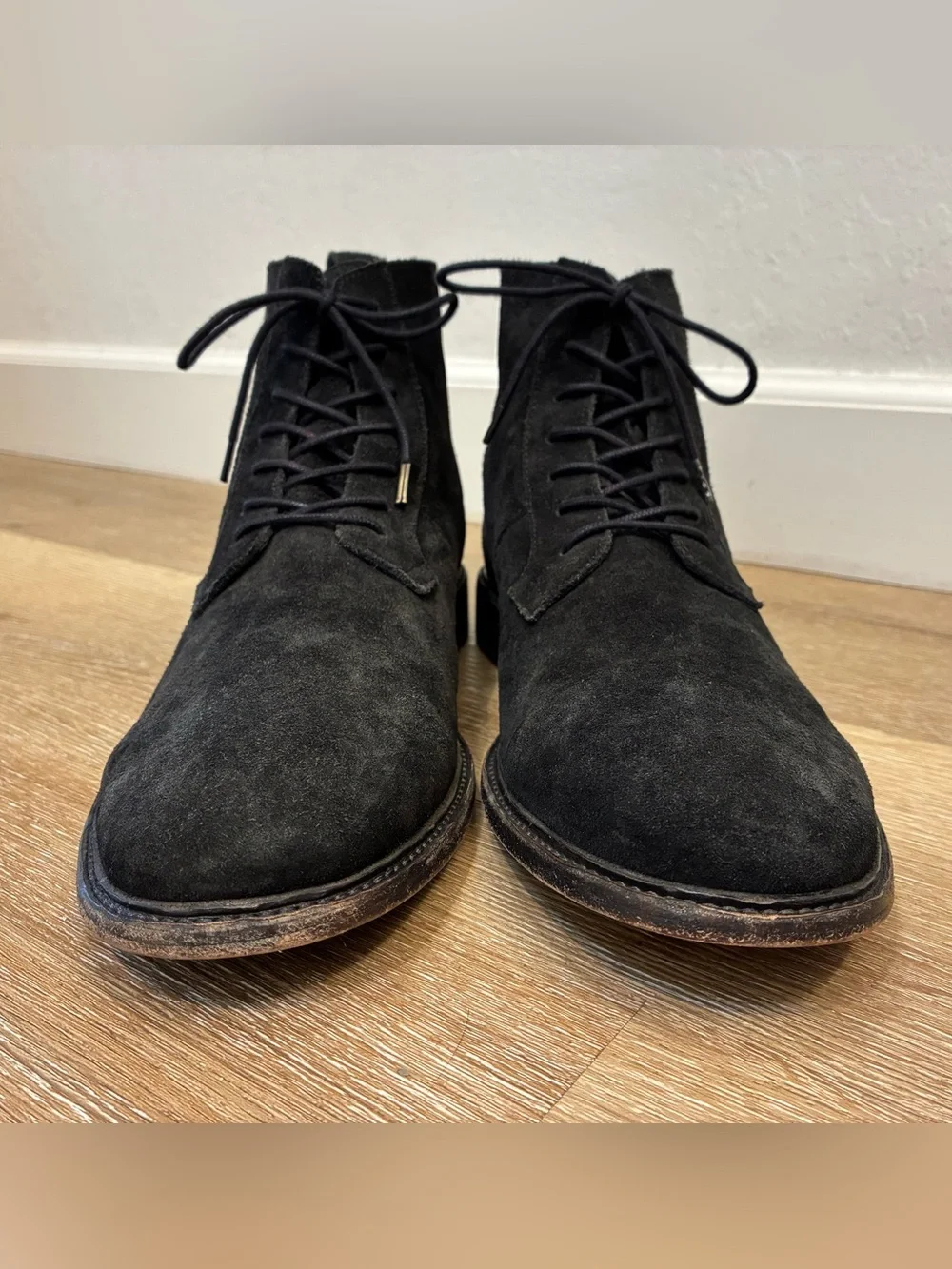 AllSaints Trent Chukka Boots Classic Design Crafted Black Suede Size 45